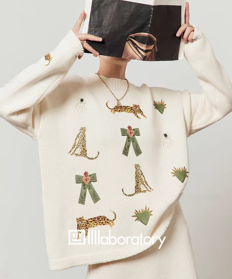 Animal & Heart Embroidered Knit Set / 3colors