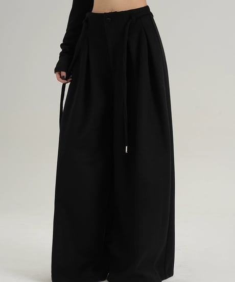 Premium Wool Blend Wide-Leg Trouser  / 2colors