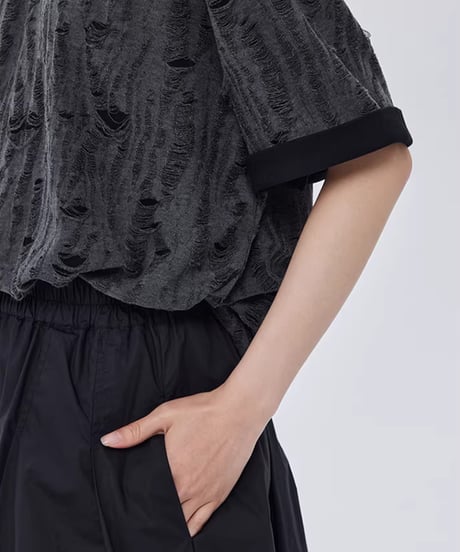 Irregular Damage Loose S/S T-Shirt
