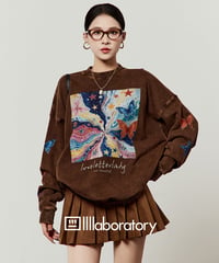 Vintage Butterfly Print Sweatshirt / Skirt