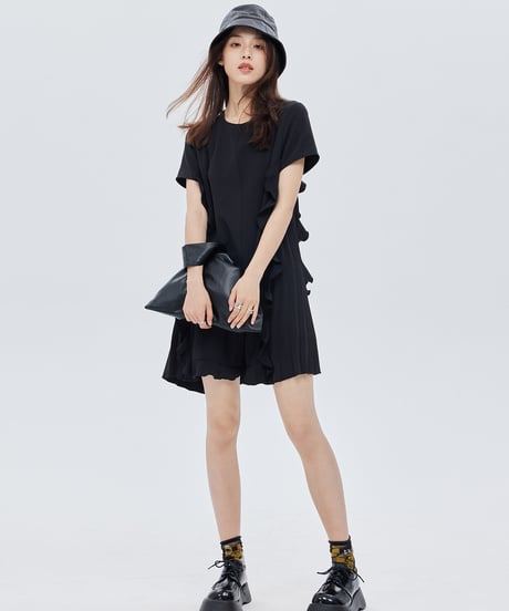 Side Ruffle Frill Mini Dress