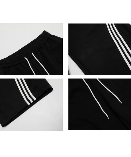 Curved Stripe Ultra Wide Track Pants  / 3colors