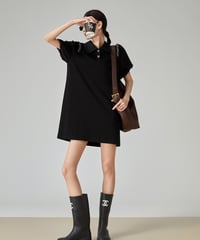 Heart Button Polo Mini Dress