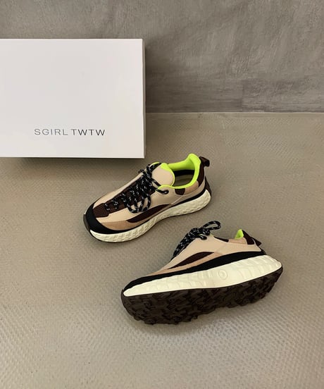 Color Block Lace-Up Sneakers / 3colors