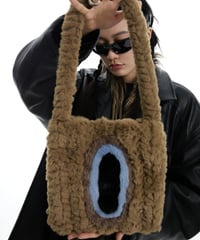 Fluffy Eco Fur Circle Design Mini Bag
