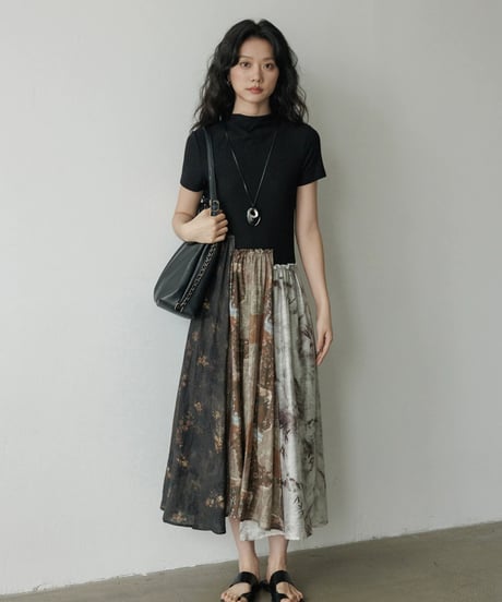 Watercolor Abstract Docking Maxi Dress