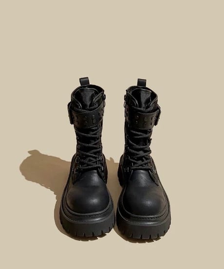 Chunky Lace-Up Engineer Boots