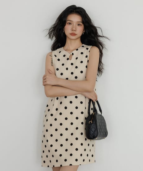 Retro Polka Dot Sleeveless Dress