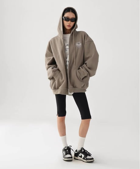 Shadow Eye Oversize Zip Hoodie / 2colors