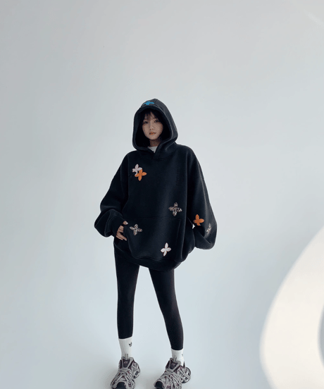 Flower Patch Oversized Pullover Hoodie