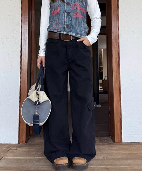 Wide Silhouette Utility Cargo Pants  / 2colors
