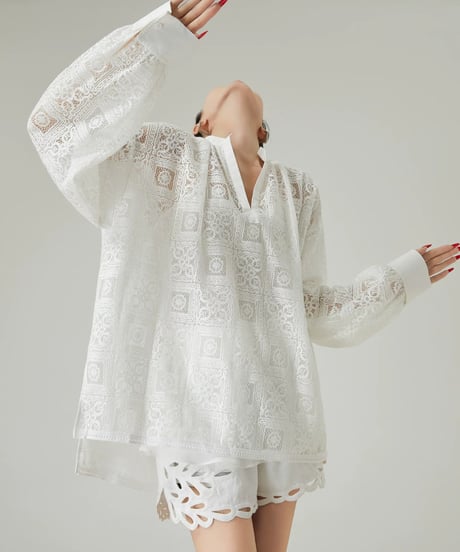 Patchwork Lace Loose Shirt