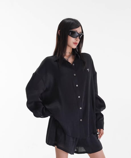 Loose Satin Texture Shirt & Pants Setup  / 2colors