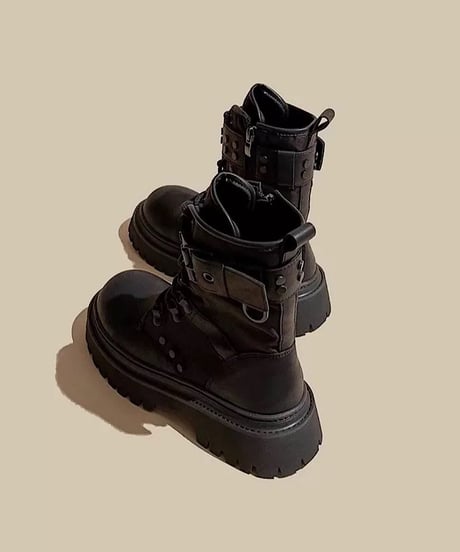 Chunky Lace-Up Engineer Boots
