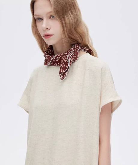 Lyocell Cotton Linen Relaxed Gathered Long Dress