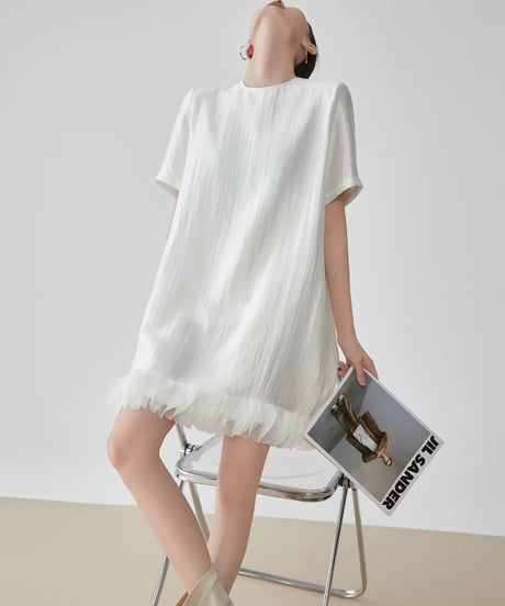 Hem Tulle Frill Mini Dress