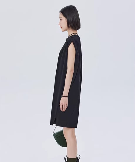 Sleeveless Box Silhouette Cotton Dress