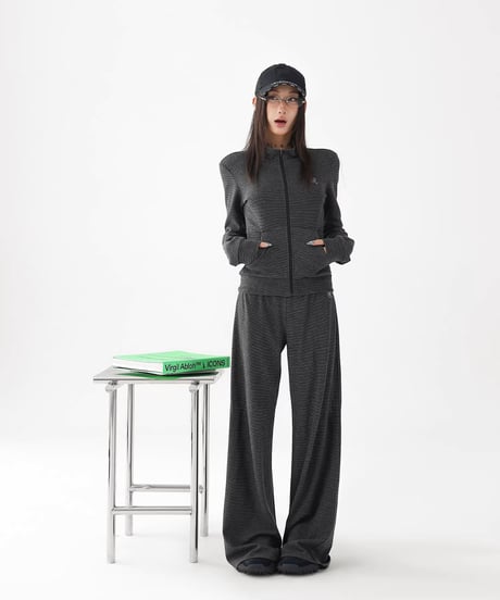 Stripe Zip-Up Jacket & Wide Pants
