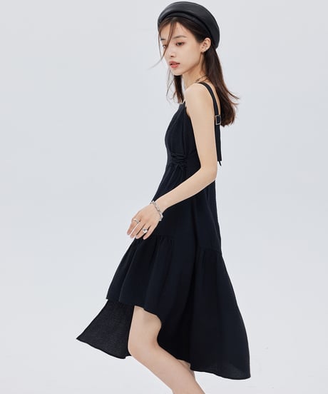 Square Neck Asymmetry Dress
