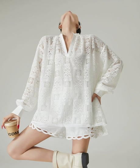 Patchwork Lace Loose Shirt