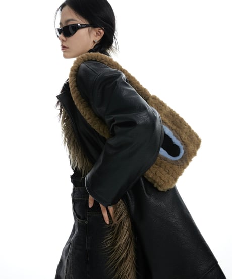 Fluffy Eco Fur Circle Design Mini Bag