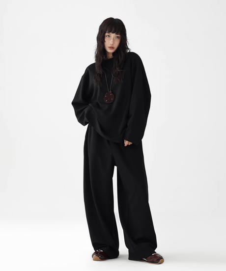 Oversized Relaxed Silhouette Setup / Loose Top & Wide Pants