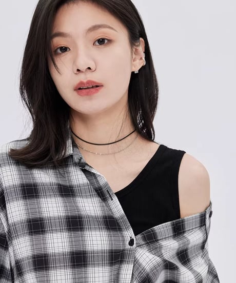 Off-Shoulder Plaid Shirt Dress