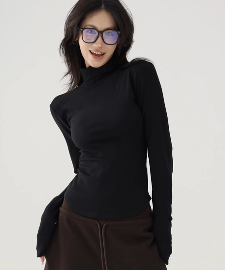 Soft Fit High Neck Top / 4colors