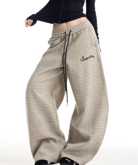 Striped Loose Casual Sweatpants  / 3colors