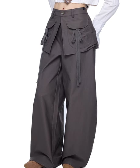 Multi Pocket Wide Cargo Pants / 2colors