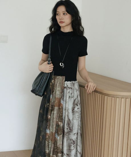 Watercolor Abstract Docking Maxi Dress