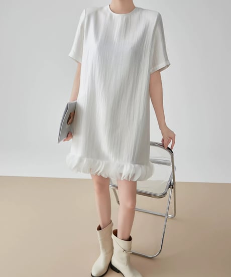 Hem Tulle Frill Mini Dress