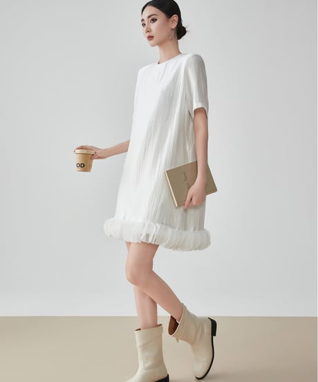 Hem Tulle Frill Mini Dress