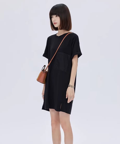 Casual Loose Fit Pocket T-shirt Dress