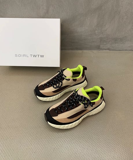 Color Block Lace-Up Sneakers / 3colors