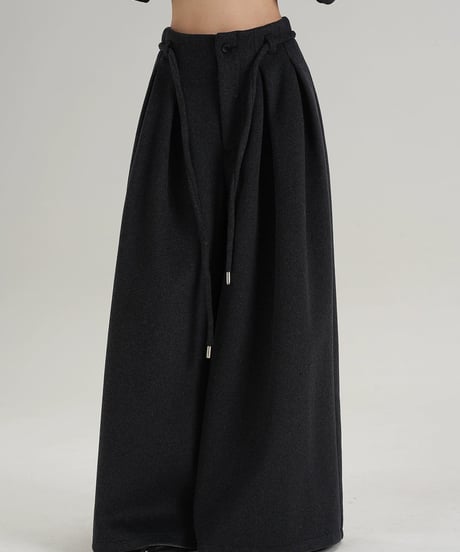 Premium Wool Blend Wide-Leg Trouser  / 2colors
