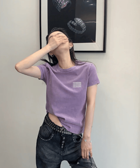 Minimal Logo Slim Fit T-Shirt  / 4colors