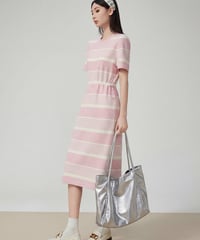 Thick Border Drawstring Long Dress