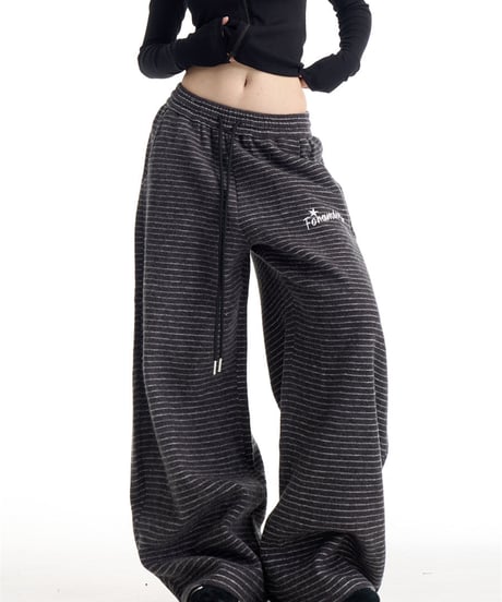 Striped Loose Casual Sweatpants  / 3colors