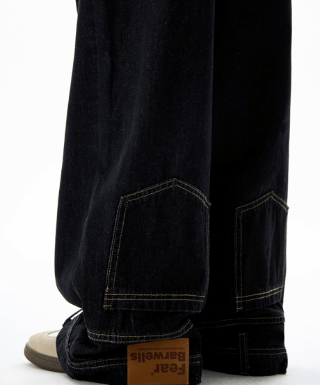 Vintage Washed Wide-Leg Denim Pants  / 2colors