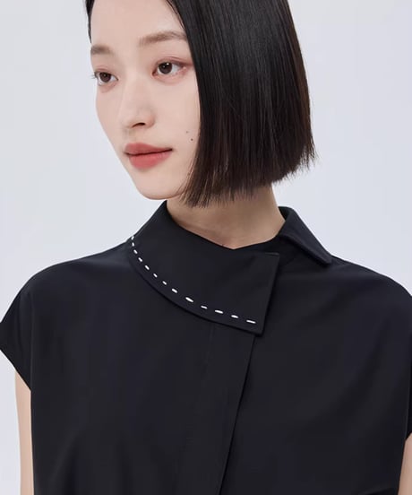 Asymmetric Minimalist Belted Shirt