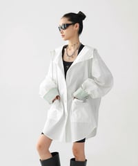 Oversized Hooded Utility Shirt Jacket / 2colors