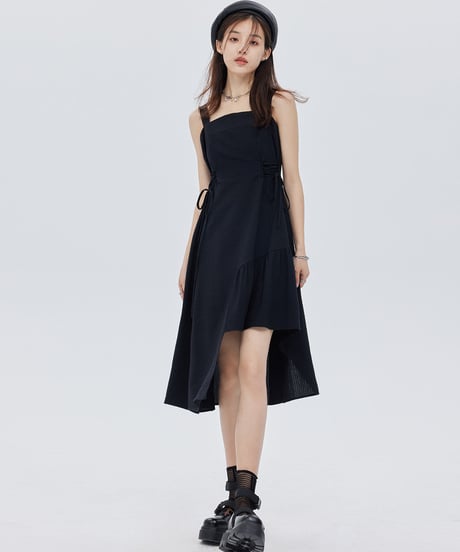 Square Neck Asymmetry Dress