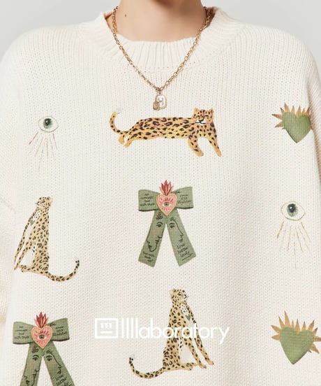 Animal & Heart Embroidered Knit Set / 3colors