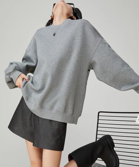 Back Flower Print Oversized Sweatshirt