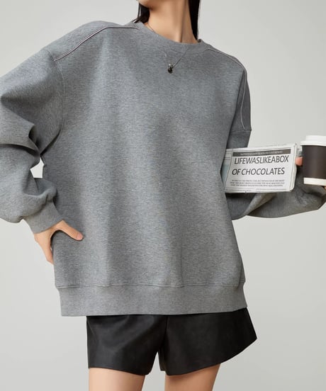 Back Flower Print Oversized Sweatshirt