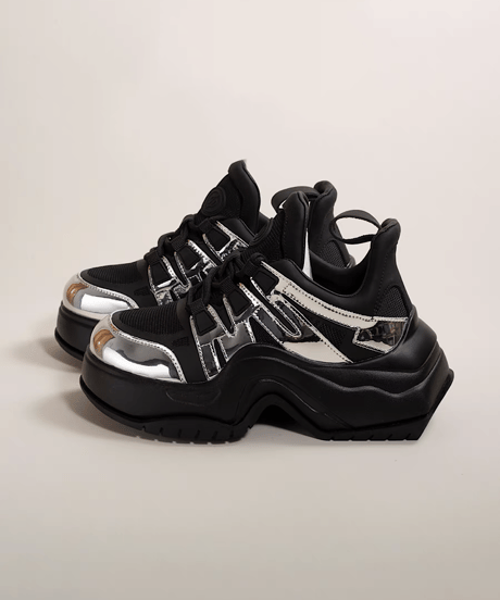 Metallic Platform Chunky Sneakers / 2colors