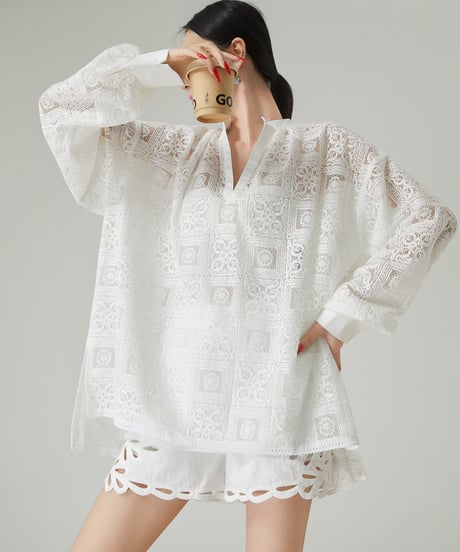 Patchwork Lace Loose Shirt