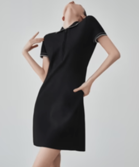 Classic Line Half-Zip Mini Dress