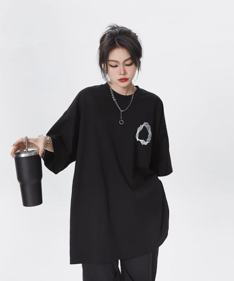 Back Graphic Loose Fit Street T-Shirt  / 2colors